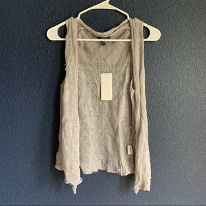 Eileen Fisher sz XS Precious Metals linen open knit vest